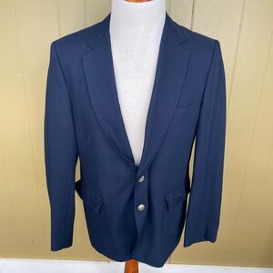 Woodmere men 44R 2 button vintage blazer navy blue